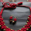 Red Cotton Balls Ghungroos Choker Set