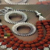 Shiv Rudraskha Layered with Small Silver Coins Necklace Set